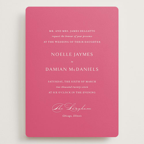 This is a carnation wedding invitations with standard by Jennifer Postorino called everlasting printing on signature in grand