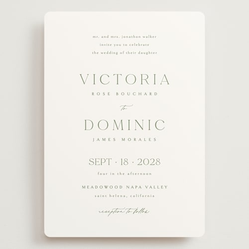 This is a clover wedding invitations with standard by Kelly Schmidt called victoria printing on signature in grand
