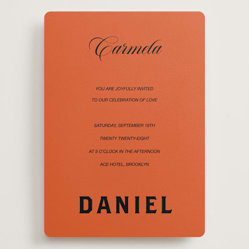 This is a amaro wedding invitations with standard by Studio Suku called bold and demure printing on signature in grand
