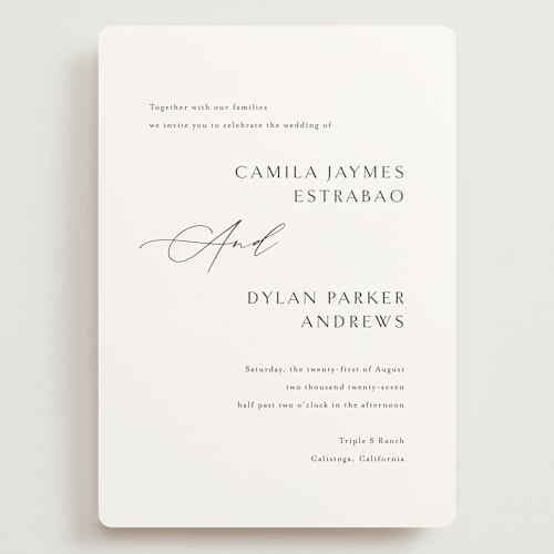 This is a onyx wedding invitations with standard by Jennifer Postorino called graceful printing on signature in grand