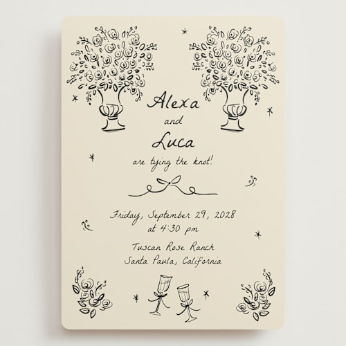 This is a vanilla wedding invitations with standard by Ani Somi called roses printing on signature in grand