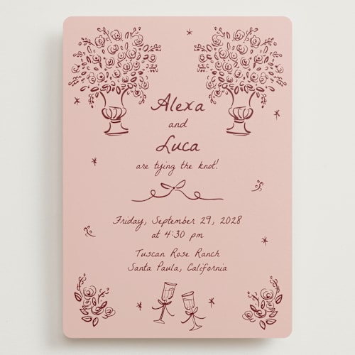 This is a valentine wedding invitations with standard by Ani Somi called roses printing on signature in grand