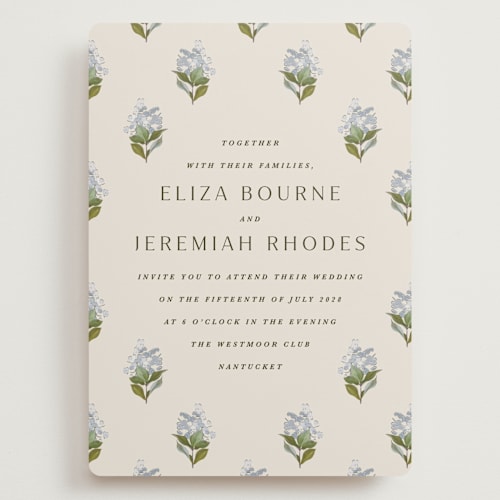 This is a almond wedding invitations with standard by Olivia Kanaley Inman called blockprint printing on signature in grand