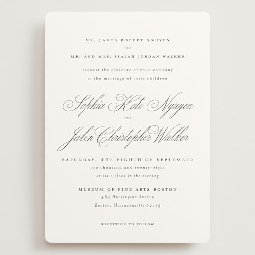 This is a classique wedding invitations with standard by Design Lotus called from this moment on printing on signature in grand
