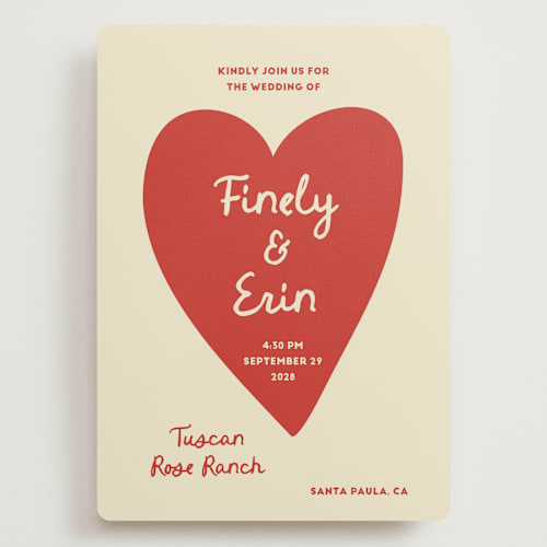 This is a cherry wedding invitations with standard by Ani Somi called big heart wedding printing on signature in grand