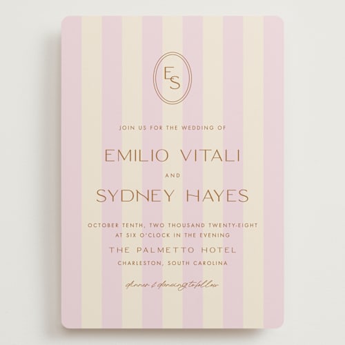 This is a cherry blossom wedding invitations with standard by Ellen Schlegelmilch called palmetto printing on signature in grand