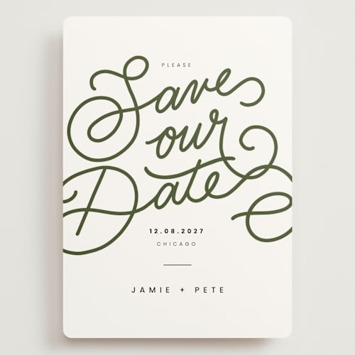 This is a ivy save the date with standard by Adelyn T. called easy lettering printing on signature in grand