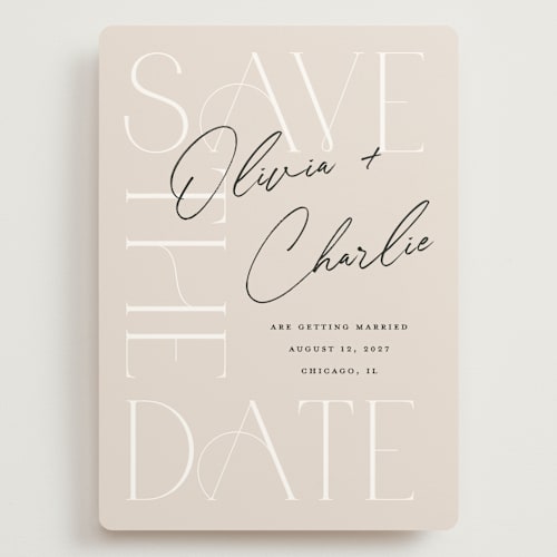 This is a shell save the date with standard by Pixel and Hank called sublime printing on signature in grand