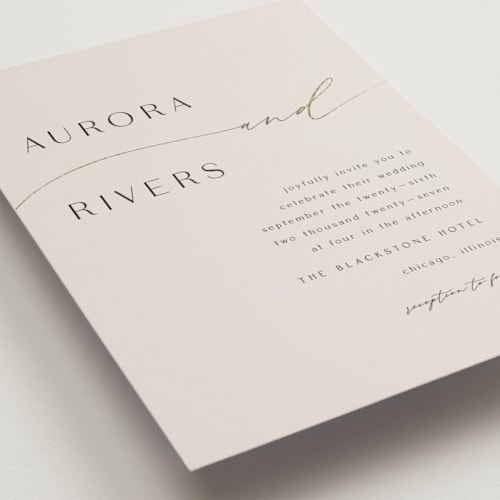 This is a smoke petite wedding invitations with foil pressed by Olivia Raufman called gathering printing on signature in petite