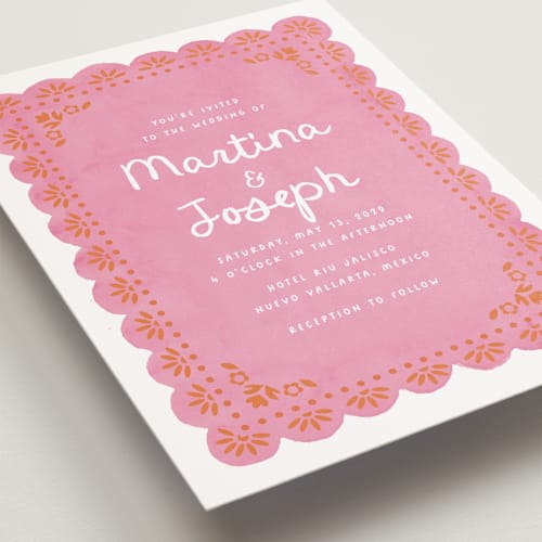 This is a carnation petite wedding invitations with standard by Itsy Belle Studio called vienes printing on signature in petite