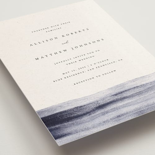 This is a horizon petite wedding invitations with standard by Sumak Studio called stillness printing on signature in petite