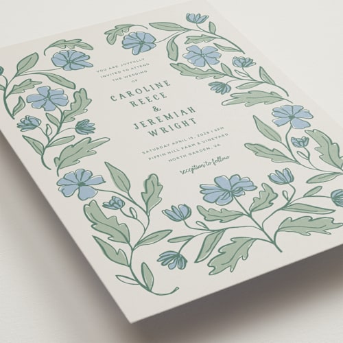 This is a garden petite wedding invitations with standard by Kelly Watkins called botanical printing on signature in petite