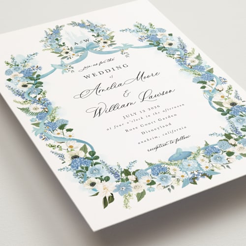 This is a bluebell petite wedding invitations with standard by Susan Moyal called disney's cinderella fairytale printing on signature in petite