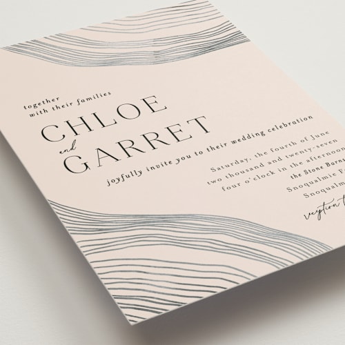 This is a natural petite wedding invitations with standard by Alethea and Ruth called rings printing on signature in petite