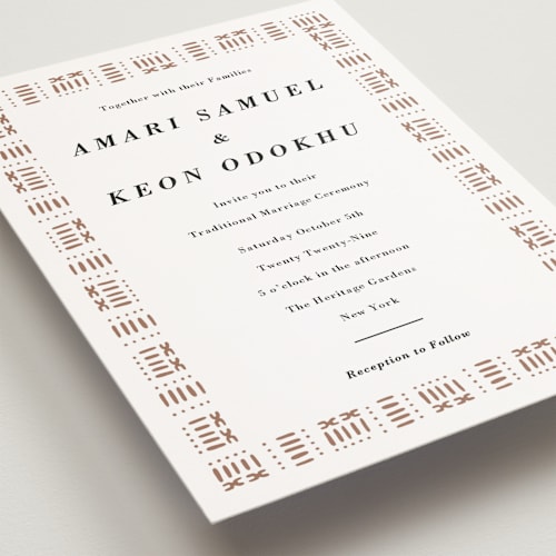 This is a ivory petite wedding invitations with standard by Oma N. Ramkhelawan called amari printing on signature in petite