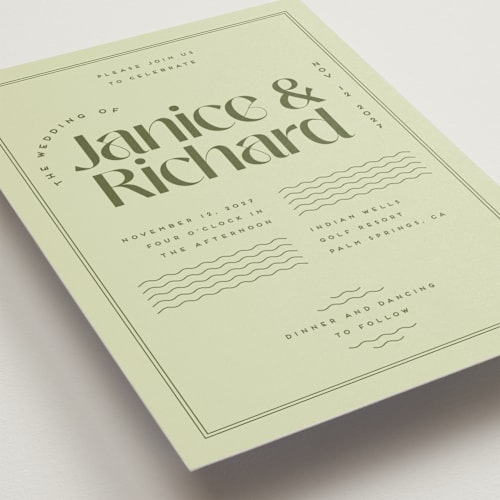 This is a kiwi petite wedding invitations with standard by Claudia Orengo called news! printing on signature in petite