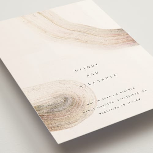 This is a sand petite wedding invitations with standard by Sumak Studio called gentleness printing on signature in petite