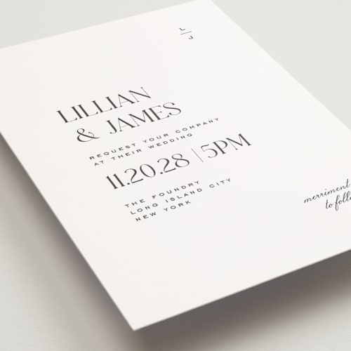 This is a diamond petite wedding invitations with standard by Heather Cairl called clarity printing on signature in petite