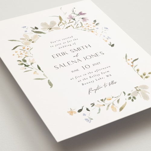 This is a garden petite wedding invitations with standard by Itsy Belle Studio called aster printing on signature in petite