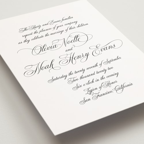 This is a pure petite wedding invitations with standard by Design Lotus called legacy printing on signature in petite