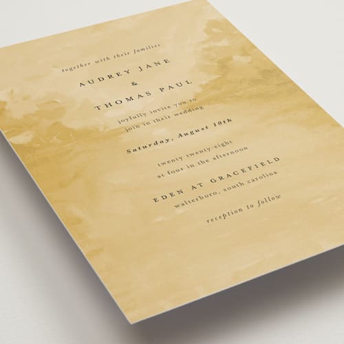 This is a sunrise petite wedding invitations with standard by Lindsay Megahed called silhouette printing on signature in petite