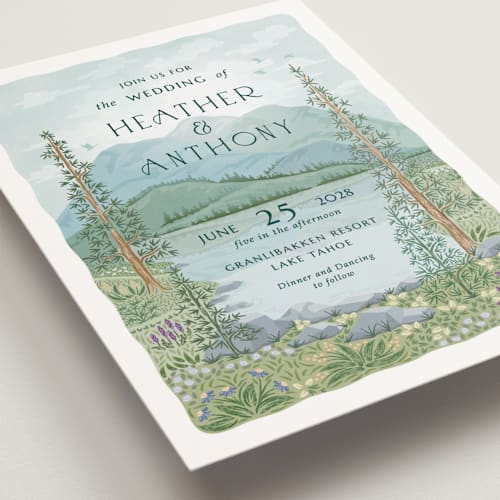 This is a spruce petite wedding invitations with standard by Paper Sun Studio called sierra printing on signature in petite