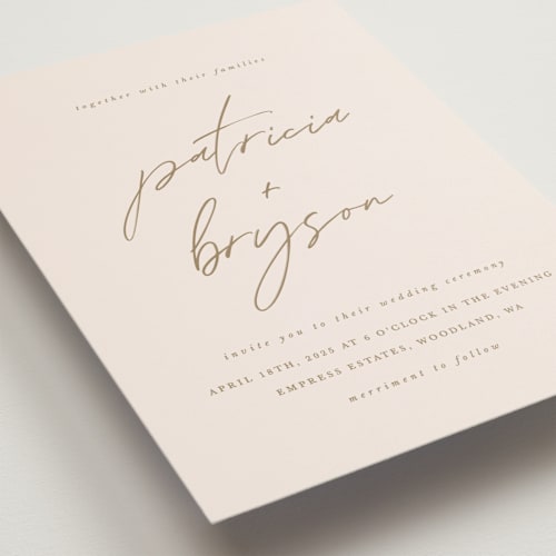 This is a linen petite wedding invitations with standard by Brandy Folse called everlasting love printing on signature in petite