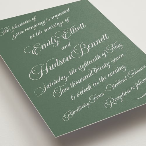 This is a garden petite wedding invitations with standard by Alston Foster called enchanted printing on signature in petite