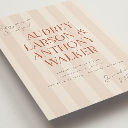 This is a butter petite wedding invitations with standard by Pixel and Hank called ambrosial printing on signature in petite