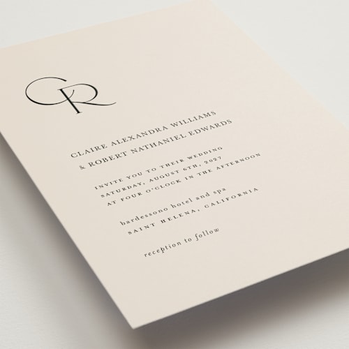 This is a linen petite wedding invitations with standard by Kelly Schmidt called edge printing on signature in petite