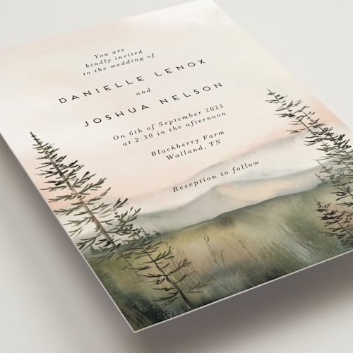 This is a forest petite wedding invitations with standard by Petra Kern called every single dawn with you printing on signature in petite