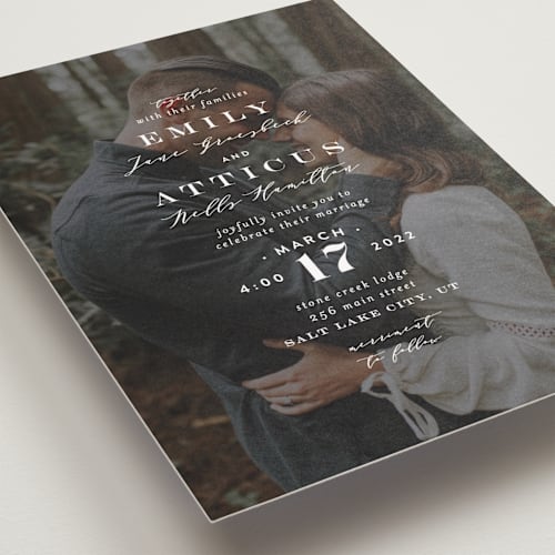 This is a diamond petite wedding invitations with standard by Amy Payne called picture perfect printing on signature in petite
