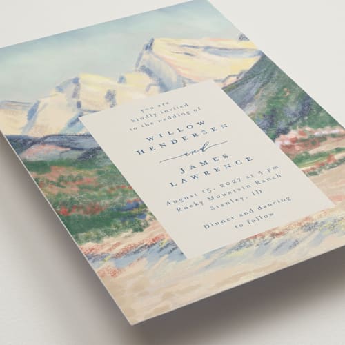 This is a summer petite wedding invitations with standard by Petra Kern called the valley printing on signature in petite