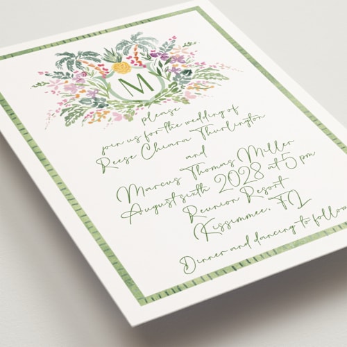 This is a jungle petite wedding invitations with standard by Petra Kern called tropical dreams printing on signature in petite