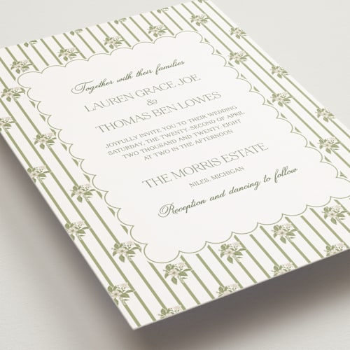 This is a petal petite wedding invitations with standard by Lisa Joanna Harrison called summer fields printing on signature in petite