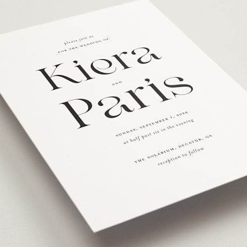 This is a tuxedo petite wedding invitations with standard by tuldok called embellished note printing on signature in petite