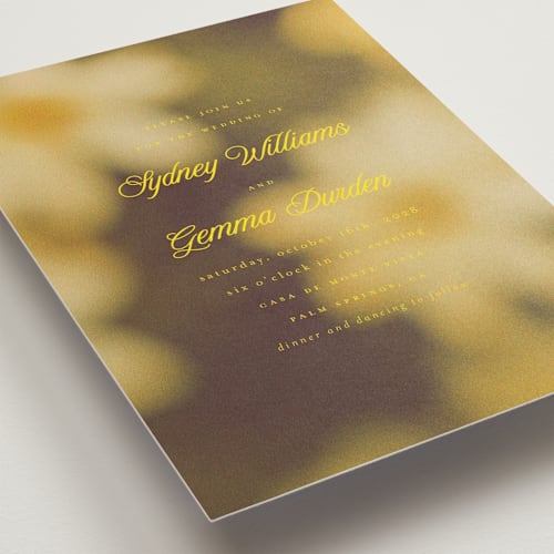 This is a island citrus petite wedding invitations with standard by Morgan Kendall called bloom printing on signature in petite