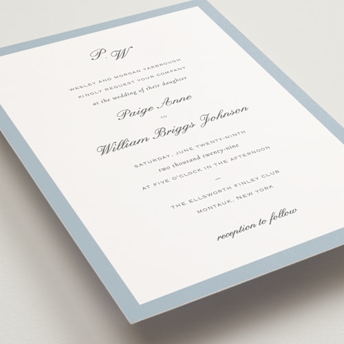 This is a sky petite wedding invitations with standard by Sara Hicks Malone called briland printing on signature in petite