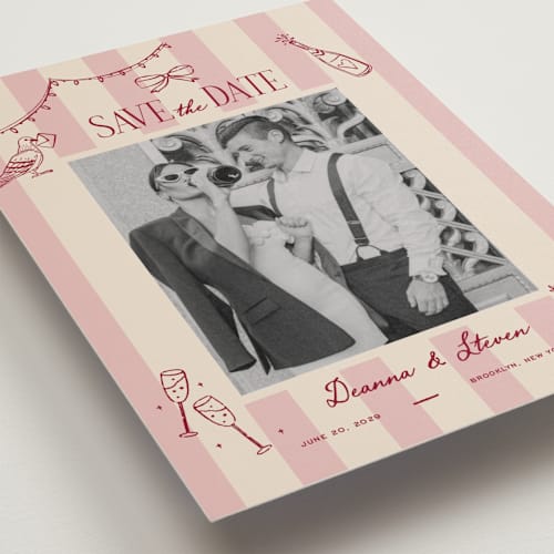 This is a rose save the date postcards with standard by Jennifer Lew called thompson printing on signature in postcard