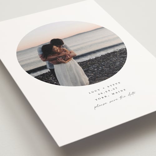 This is a cloud save the date postcards with standard by mo kelley called focal printing on signature in postcard