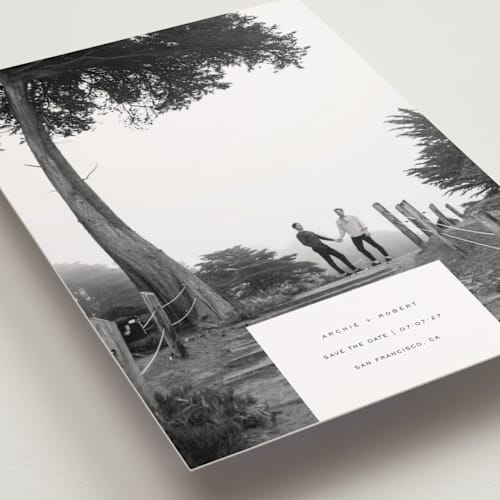 This is a wave save the date postcards with standard by Yuliya Evseeva called true love printing on signature in postcard