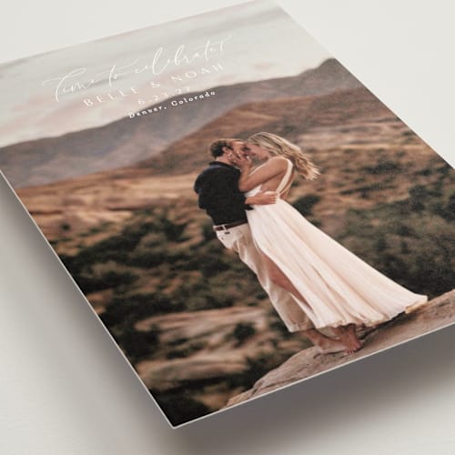 This is a pearl save the date postcards with standard by Alethea and Ruth called simple celebrate printing on signature in postcard