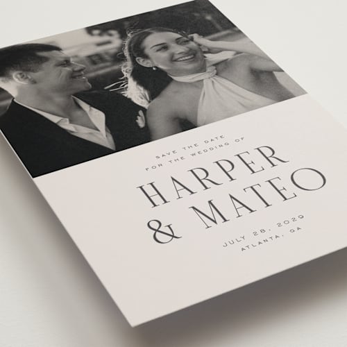 This is a sandstone save the date postcards with standard by Nicole Walsh called close-up printing on signature in postcard