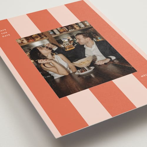 This is a grapefruit save the date postcards with standard by Megan Davis called aperitivo printing on signature in postcard
