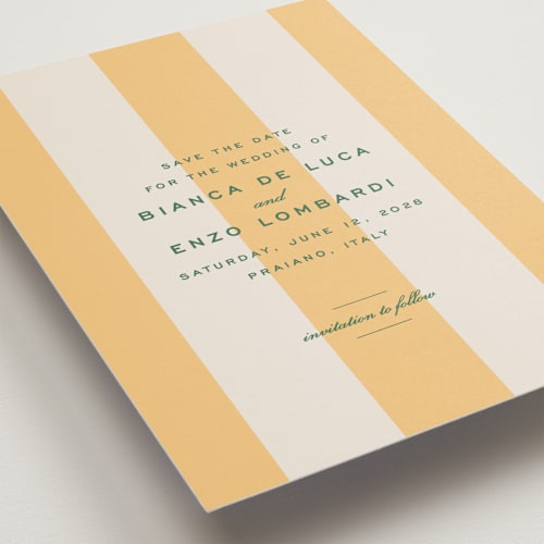 This is a sorbetto save the date postcards with standard by Megan Davis called campania printing on signature in postcard