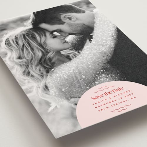 This is a strawberry save the date postcards with standard by Claudia Orengo called news! printing on signature in postcard