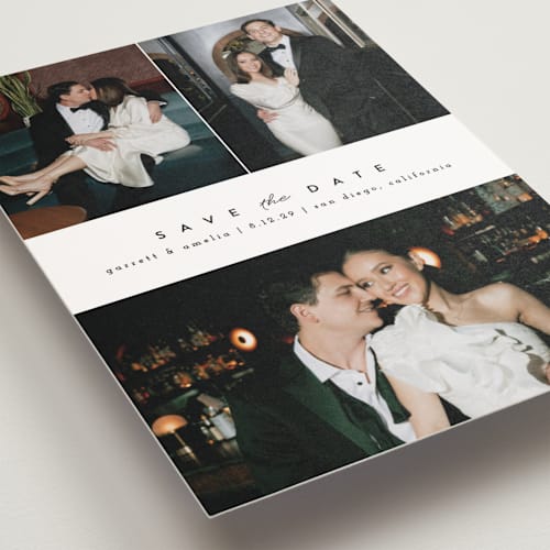 This is a frosting save the date postcards with standard by Brianne Larsen called simple date printing on signature in postcard