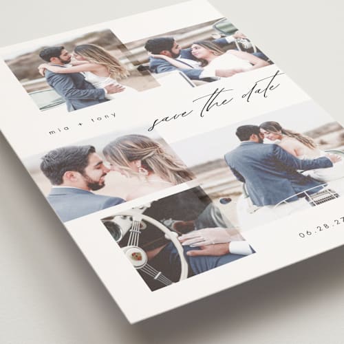 This is a snow save the date postcards with standard by AK Graphics called the gallery printing on signature in postcard