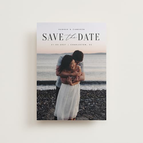 This is a ink petite save the dates with standard by Zani van Zyl called danielle printing on recycled smooth signature in petite
