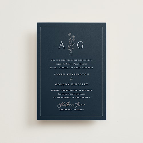 This is a aegean petite wedding invitations with foil pressed by chocomocacino called kouignette printing on signature in petite